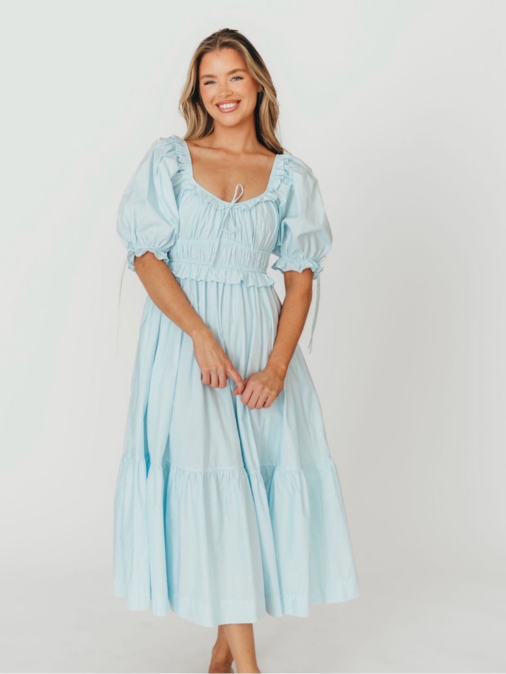 Worth Collective Crissy Midi Baby Blue Dress